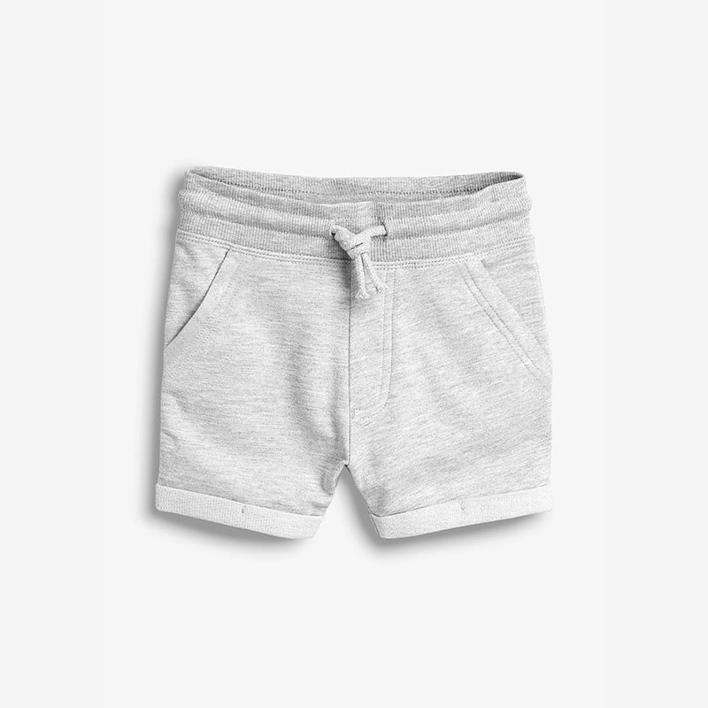 Baby Boys Solid Color Soft Cotton Sport Style Shorts-3